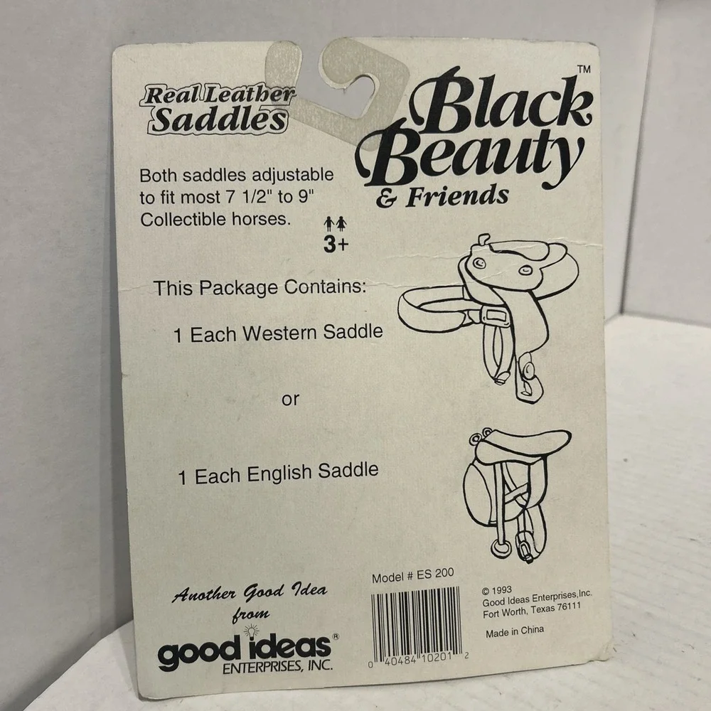 1993 Good Ideas‎ Black Beauty & Friends Real Leather Saddle New in Package A2